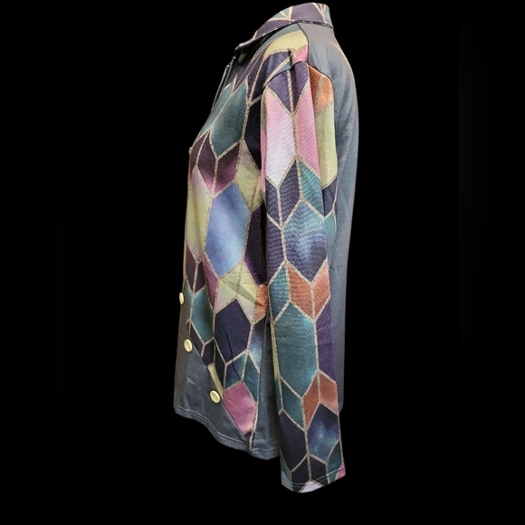 MISSLOOK Multicolor Patterned Top NWOT MED - Picture 9 of 10